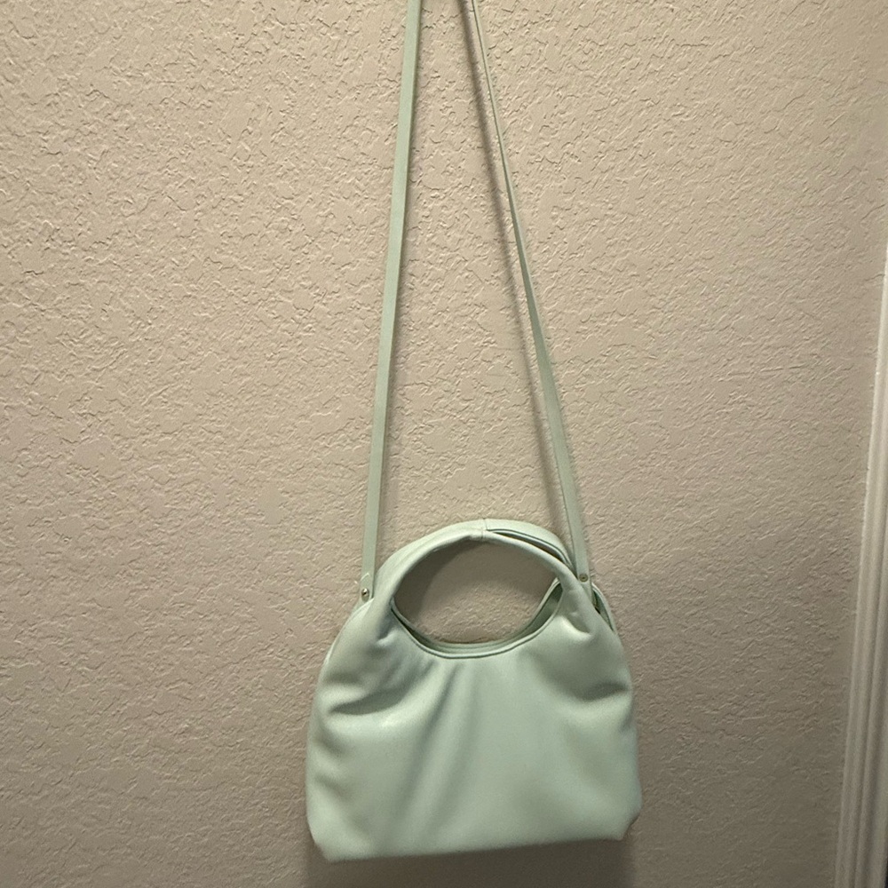 A New Day Mint Soft Green Trapezoid Shoulder Bag with Detachable Strap - Picture 3 of 6